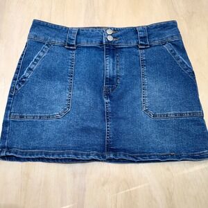 Y2K Denim Mini Skirt Re:Generation by Celebrity Pink Size 9 Mid Rise Stretch